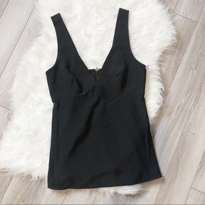 Theory Lunete sleeveless deep v-neck black top L